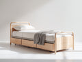 Camas individuales de madera 200x90x90 cm beige - diseño moderno con cajones