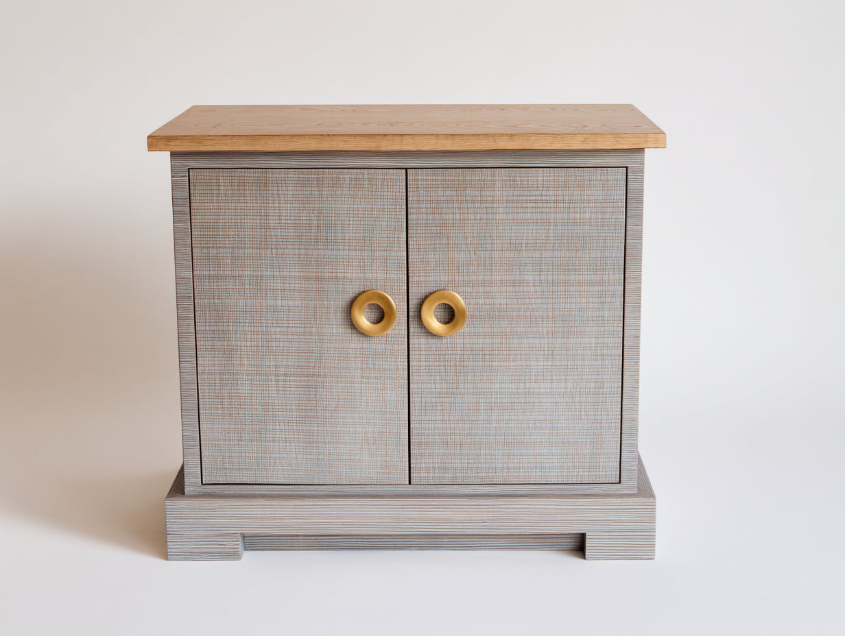 Aparadores 90x40x82 cm de madera en gris-marrón-dorado - 2 puertas - estilo rústico para comedor