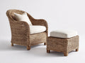 Sillones de ratán 82x76x96 cm en marrón-beige - con reposapiés - estilo natural para salón