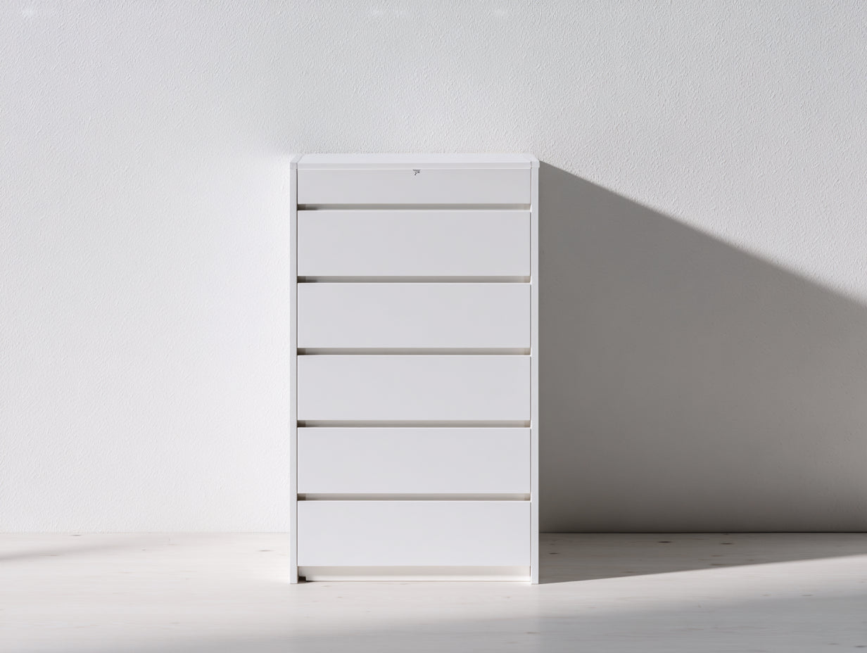 Cómodas de madera 60x40x110 cm blanco - diseño moderno con seis cajones