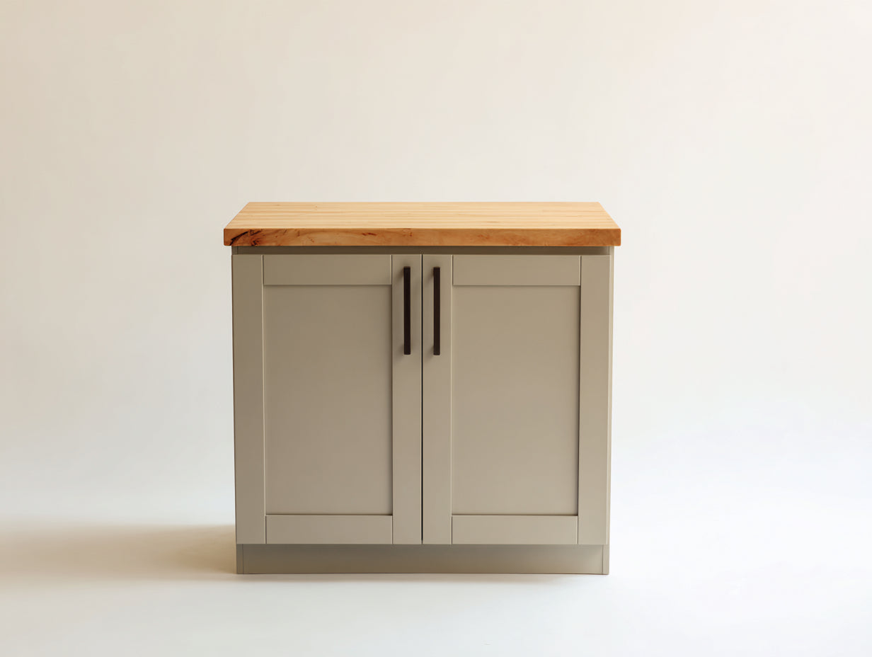 Aparador 95x40x85 cm - madera verde salvia y roble natural - 2 puertas para comedor
