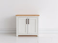 Aparadores 90x40x85 cm de madera en blanco-marrón - 2 puertas - estilo rústico para comedor