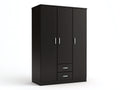 Armarios de madera 120x50x180 cm negro - diseño moderno con cajones