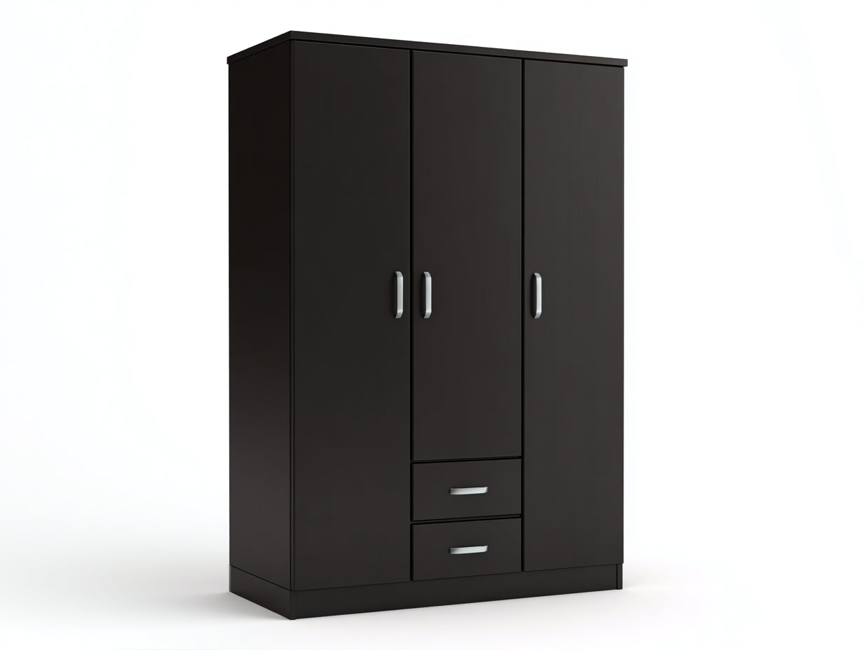 Armarios de madera 120x50x180 cm negro - diseño moderno con cajones