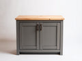 Aparadores de madera 100x45x85 cm gris-marrón - diseño rústico con dos puertas
