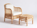Sillones de ratán con reposapiés 76x74x90 cm - ratán natural y beige - diseño moderno para salón