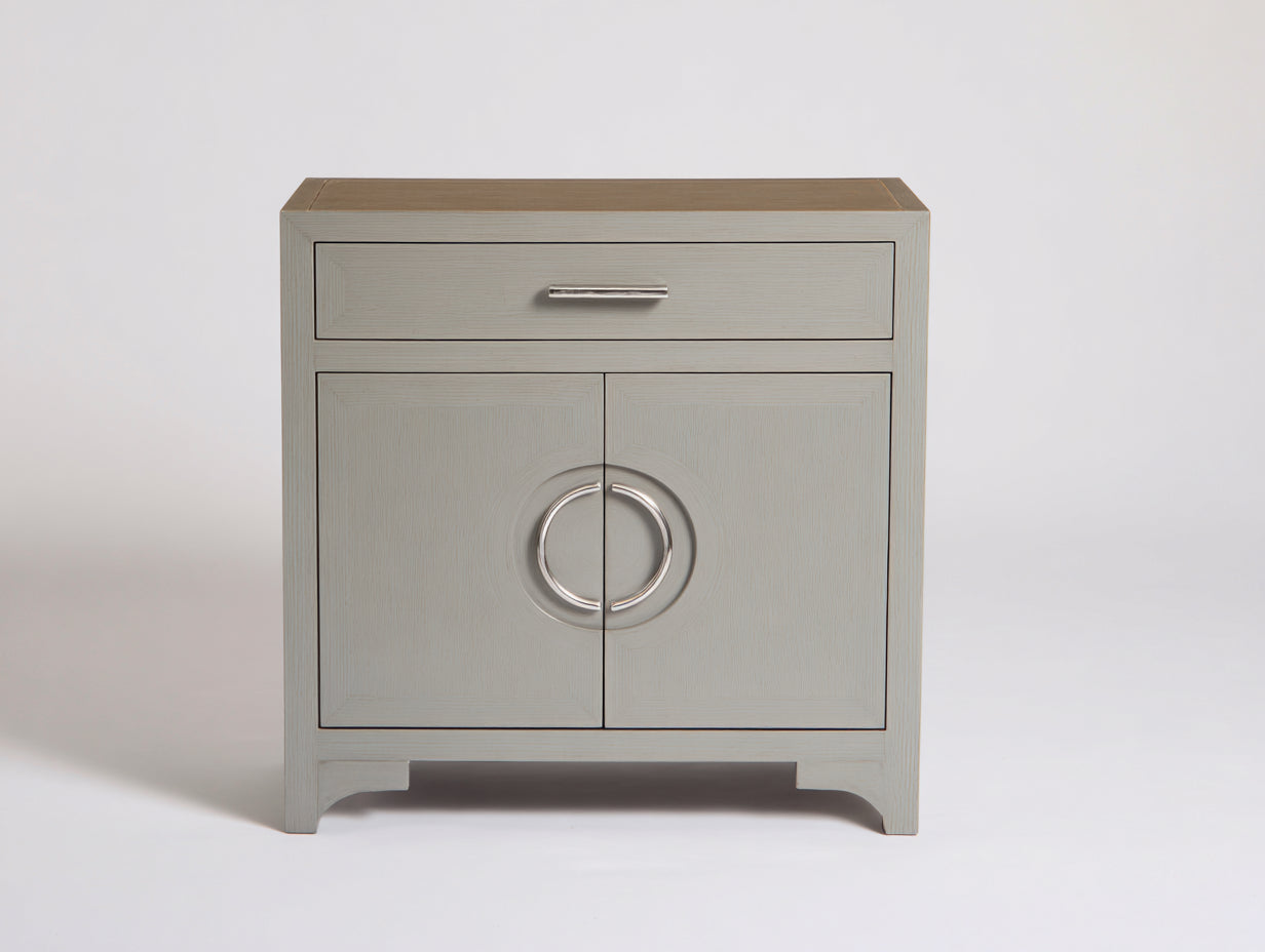 Aparadores de madera 75x40x82 cm - gris claro y roble claro - diseño clásico con puertas y cajón