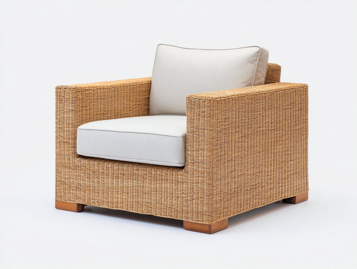 Sillones de ratán 88x84x76 cm marrón-beige - diseño minimalista moderno