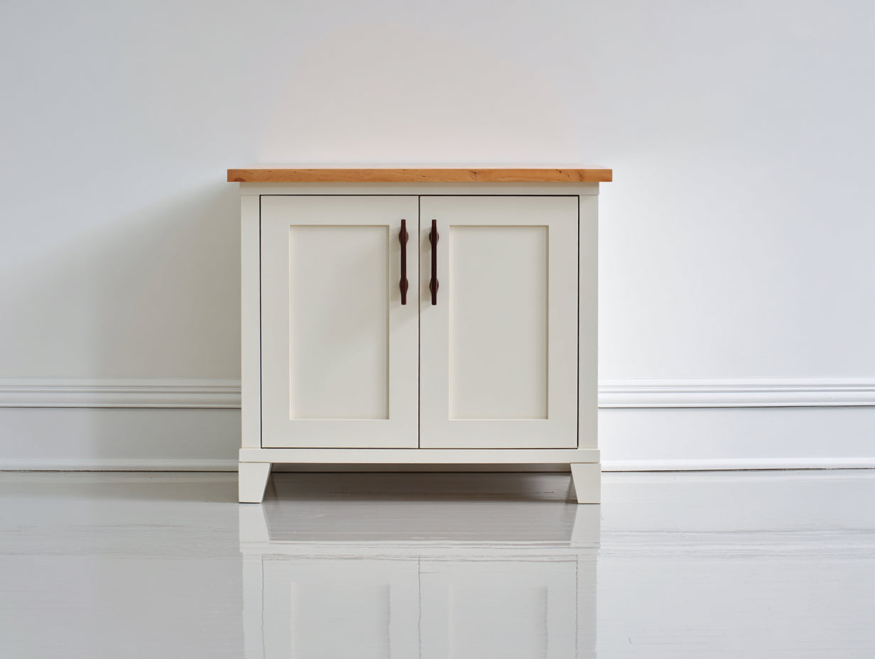 Aparadores de madera 90x40x75 cm - blanco-roble - estilo clásico para salón