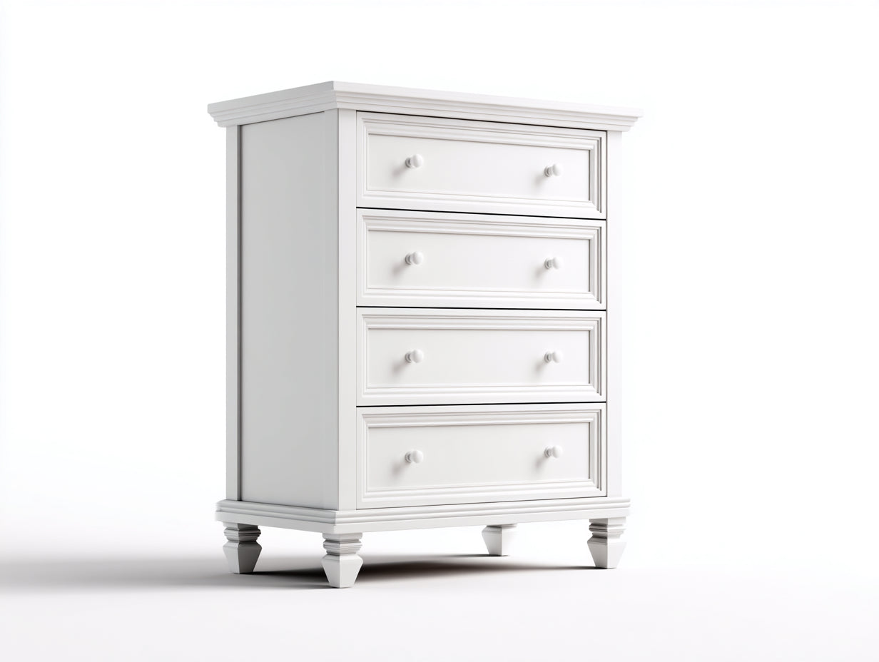 Cómodas de madera 95x42x95 cm - blanco - estilo clásico para dormitorio