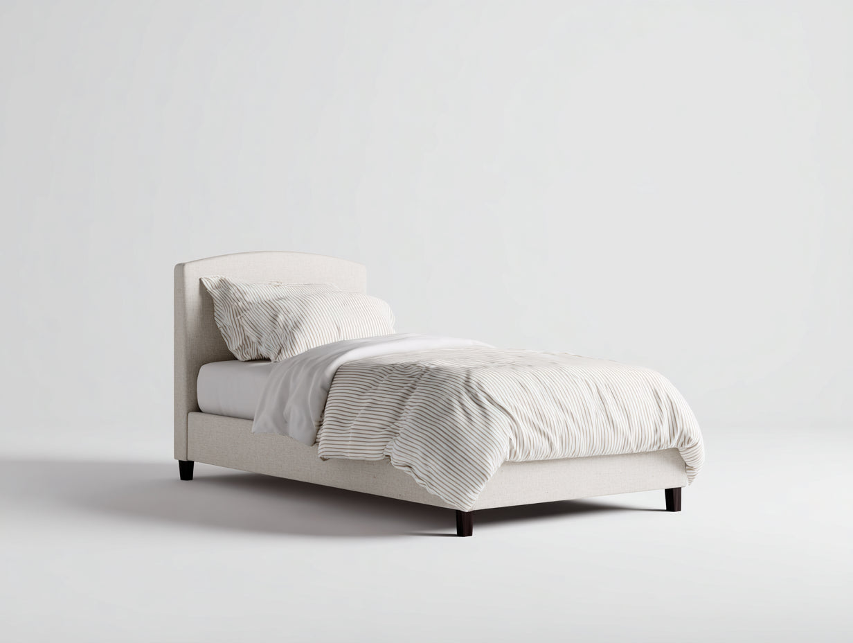 Camas individuales tapizadas 208x106x105 cm - beige - diseño moderno para dormitorio