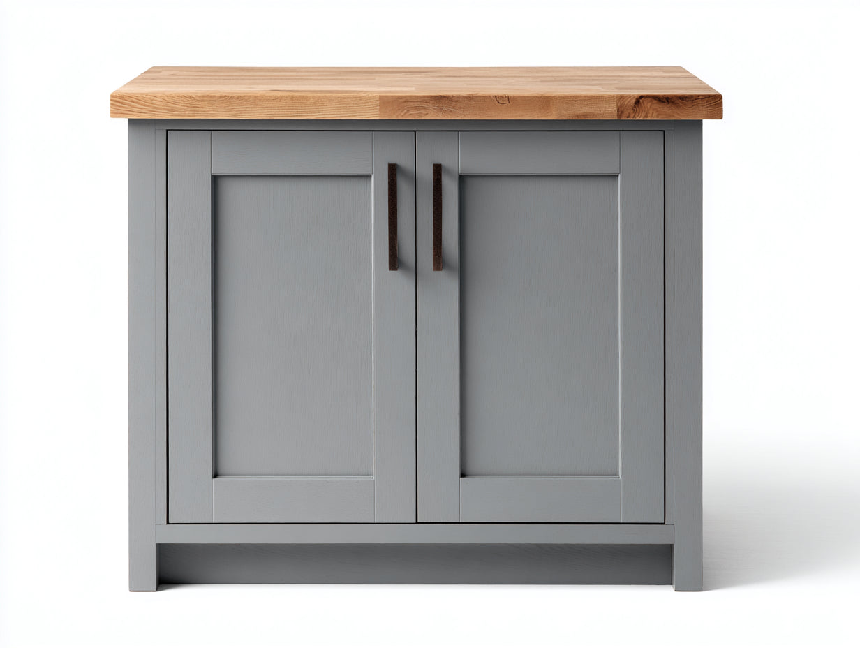 Aparadores 90x40x85 cm de madera en gris-marrón - 2 puertas - estilo rústico para comedor
